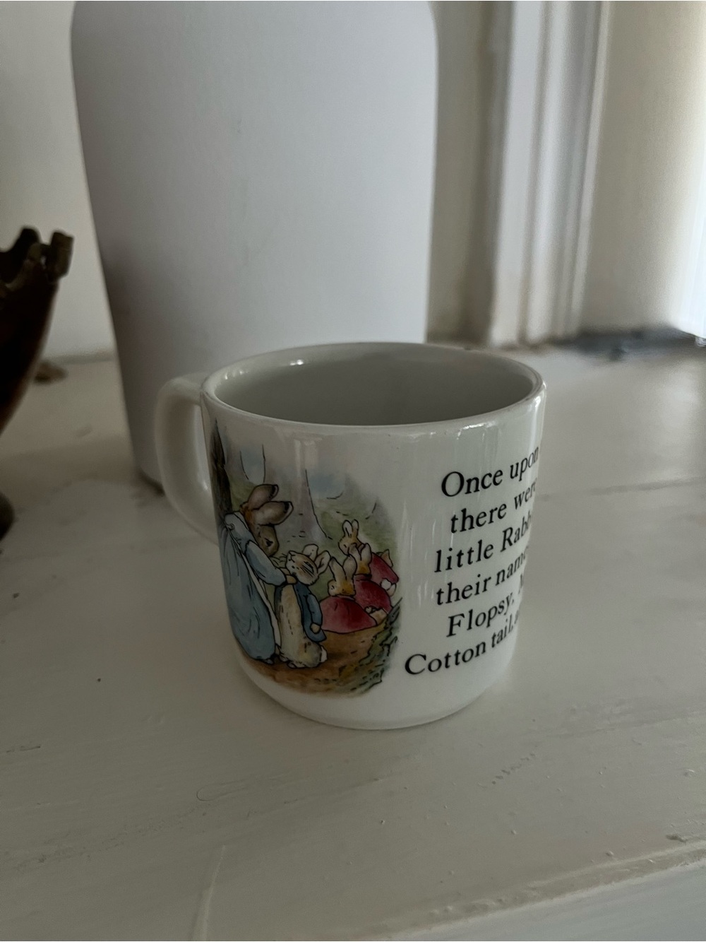 Wedgwood White Ceramic Peter Rabbit Story Mug with Pastel Illustration